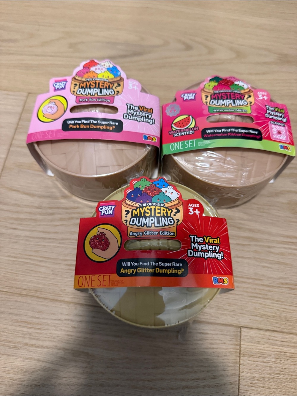 Set of 3 RMS Dumplings - 1 Pork Bun, 1 Watermelon & 1 Angry Edition